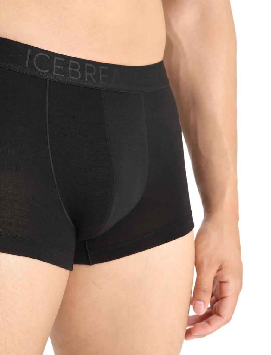 Black Icebreaker Cool-Lite™ Merino Anatomica Trunks Men's Underwear | AU 1290MQZA